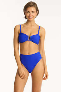 Bikini Tops: Sea Level Honeycomb U Bar Bandeau Top (Cobalt)