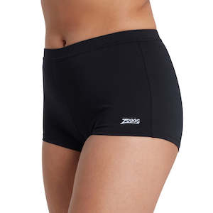 Bikini Bottom: ZOGGS HARLEM BOYLEG SHORT CHLORINE RESISTANT (BLACK)