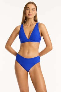 Sea Level Honeycomb Mid Bikini PANT (Cobalt)