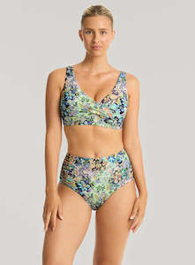 Sea Level Wildflower High Waisted Gathered Bikini Brief (Sea)