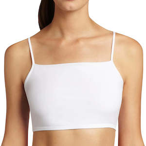 Camis: Arianne Pikabu Plain Crop Top/Bralette (White) (Black) 5401