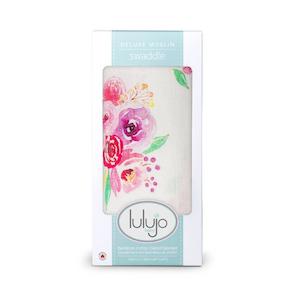 Toys Accessories: Lulujo Muslin Swaddle (Posies) (Black XO)