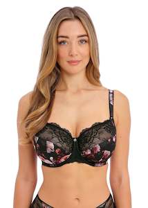 D H Cup: Fantasie Side Support Bra  PIPPA (Black Floral)FL100701