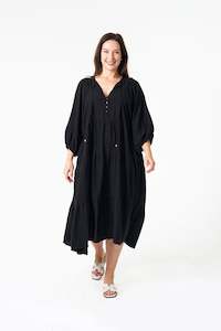 Clothing: BOHO MATA MIDI DRESS (BLACK)