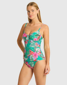 Sea Level Australia Pacifico Tie Front B/C Cup Tankini Top (Evergreen)