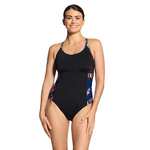 Mastectomy: Zoggs Waterway 32 Multiway One Piece Swimsuit (Black)