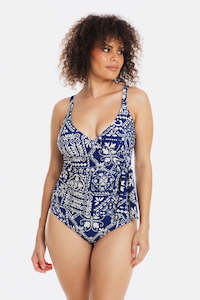 Tankini Tops: Togs Cassablanca Tankini Cross Over Set (Navy)