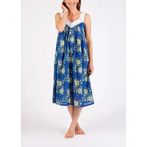 Arabella MD410Q  Lace V-Neck Nightie  - (Navy Floral)