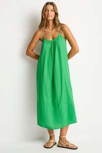 Resortwear: Sea Level Sunset Tie Back Sundress (Kelly Green)