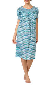 Sleepwear: Arabella MD 84 F6 Arabella Nightie – (Turquoise Paisley)