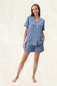 Sleepwear: Givoni 6LE97 Shortie pyjama Set (Dusk Marle)