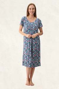 Sleepwear: Givoni  6PP12T - Tammy Short Sleeve Short Nightie (Navy)