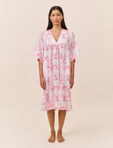 Papinelle Toile De Jouy Kaftan Nightie (Pink Lemonade)