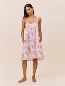 Papinelle Toile De Jouy Strappy Nightie (Pink Lemonade)