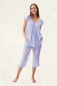 Pyjamas: Givoni  6AF64J Jessica 3/4 Pyjama Set (Blue)