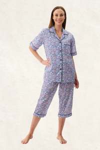 Pyjamas: Givoni Daisy 3/4 length Pyjama Set (Navy)