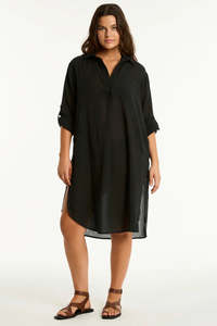 Sea Level Salt Long Cover Up (Black)