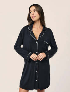 Sleepwear: Papinelle Kate Modal Soft Nightshirt (Black)