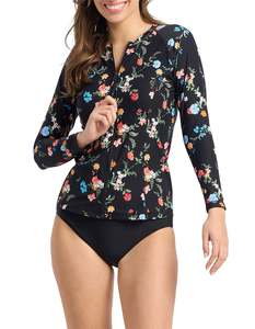 Swimwear: Sunseeker Japan Long Sleeve Mastectomy Rashie (Black)