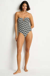 Sea Level Costa U Bar Bandeau One Piece Swimsuit (Black)