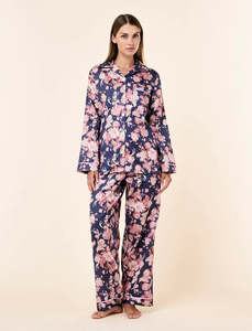 Sleepwear: Papinelle Madelyn Full Length PJ Set (Pageant Blue)