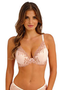 Wacoal Embrace Lace Plunge Underwire Bra (Angel Wing/rose Dust)