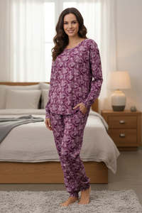 Sleepwear: Givoni 7LG68C  Chloe Ski Pyjama Set (Plum)