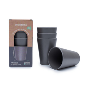 Bobo Amp Boo: Bobo&Boo Large Cups 4 pack - Charcoal Grey