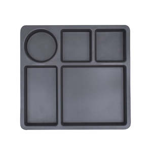 Bobo Bamboo: Bobo&Boo Divided Plate - Charcoal Grey