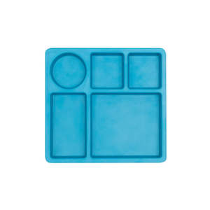 Bobo Bamboo: Bobo&Boo Divided Plate - Dolphin Blue