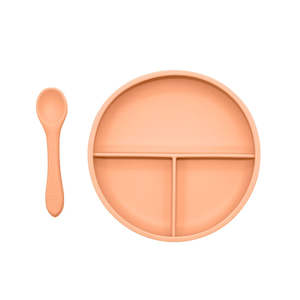 OB Designs Divider Plate & Spoon Set - Peach