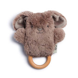 OB Designs Baby Rattle & Teething Ring - Byron Bunny