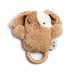 OB Designs Baby Rattle & Teething Ring - Duke Dog