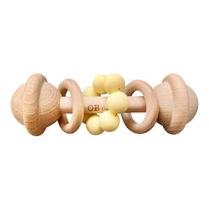 Ob Teether Rattles: OB Designs Organic Beechwood Rattle - Lemon