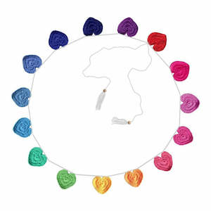 OB Designs Heart Crochet Bunting - Rainbow