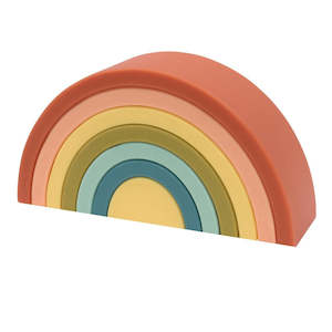 Ob Silicone Toys: OB Designs Silicone Rainbow Stacker - Cherry