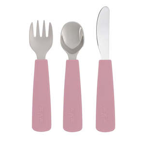 We Might Be Tiny - Toddler Feedie Cutlery Set - Dusty Rose