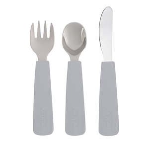 We Might Be Tiny - Toddler Feedie Cutlery Set - Grey