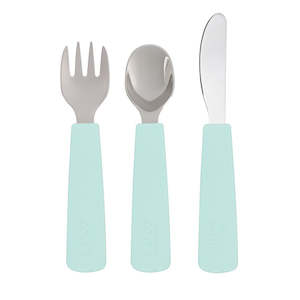 We Might Be Tiny - Toddler Feedie Cutlery Set - Minty Green