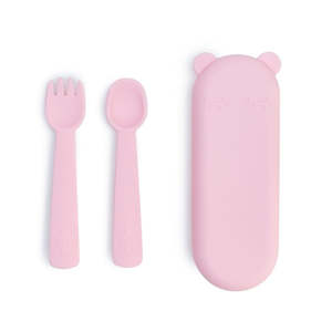 We Might Be Tiny - Feedie Fork & Spoon Set - Powder Pink