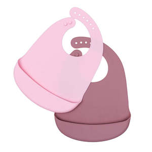 Wmbt Bibs: We Might Be Tiny - Catchie Bib - Dusty Rose + Powder Pink