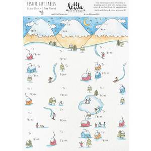 Products: Festive Gift Sticker Labels Sheet - #LS-1