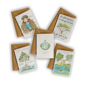 Pack of 5 LOVE TREES Greeting Cards