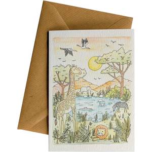 Ws Greeting Cards: African Watering Hole #WS-193
