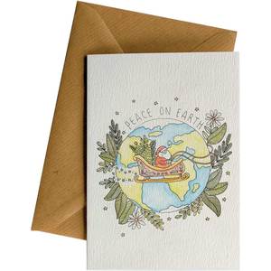 Ws Greeting Cards: Santa Peace On Earth #WS-C191