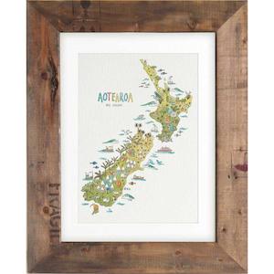 Art Print A3 - NZ Nature Map #AP-A3-WS-147