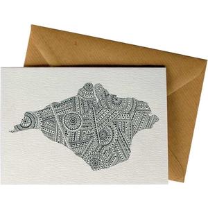 Ws Greeting Cards: IOW Map Pattern #WS-W013