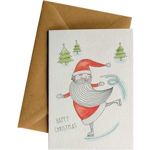 Christmas Cards: Skating Santa #C141