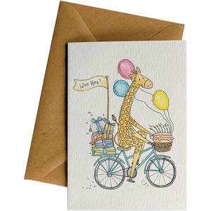 Ws Greeting Cards: Giraffe Party Bike #WS-181