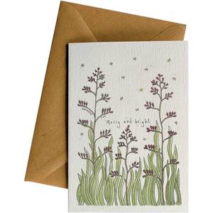 Ws Greeting Cards: Merry & Bright Harakeke #WS-C185